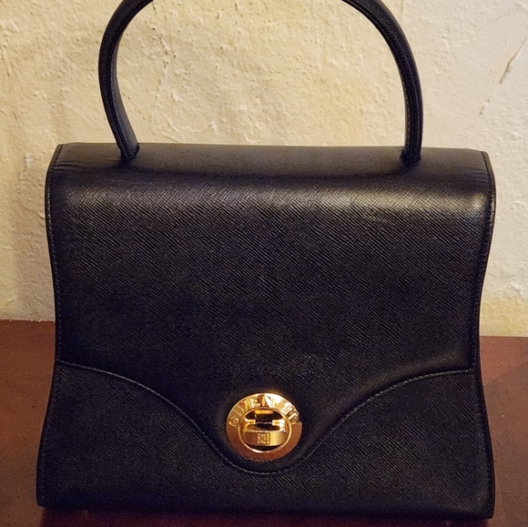 Vintage Givenchy Black Leather Top Handle Purse - Picture 3 of 8